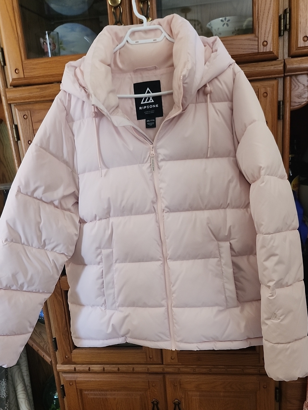 Ripzone Women's Pale Pink Insulated Puffer Jacket with Hood
